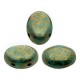 Cuentas de vidrio Samos® by Puca® - Opaque green turquoise bronze 63130/15496